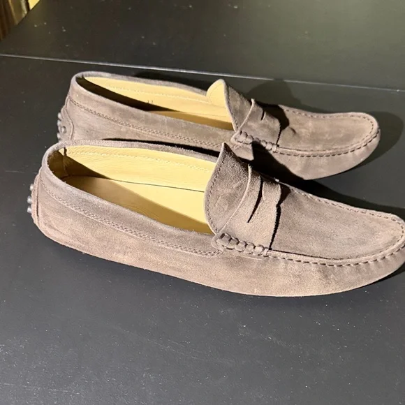 Tod's Dark Brown Suede Driver Loafers men’s size 11 Made in Italy - Picture 2 of 16